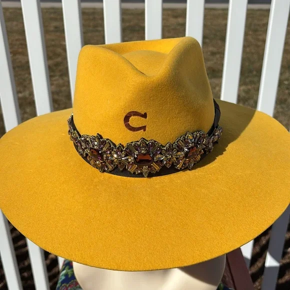 Charlie One Yellow Felt Bling Cowboy Hat Size M Womens Charlie 1 Horse Women main image 4